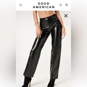 Good ‘90s Vinyl straight leg pants Good American